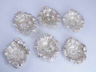 A Set Of Six Sterling Silver Floral Nut Dishes By Reed & Barton,  Dated 1903