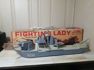 Vintage Remco Fighting Lady Motorized Assault Battleship - -