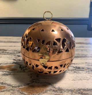 Set Of 4 Vintage Solid Copper Luminary Nesting Balls