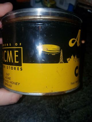 AIRPORT COFFEE TIN AKRON OHIO ALBRECHT GROCERY BLIMP AIRPLANE GRAPHICS 2
