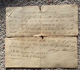 1793 Capt John Abbot Letter Call To Arms Capt Amos Andrews Elect Colonels 1834
