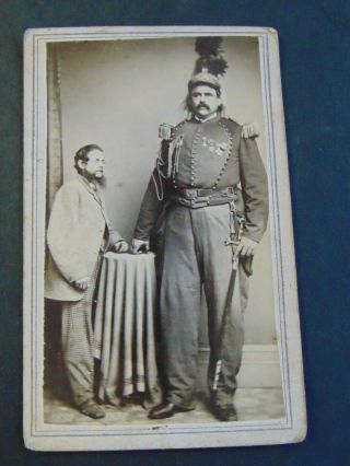 Antique Cdv Photograph - Col.  Goshen The Arabian Giant Tallest Man In The World