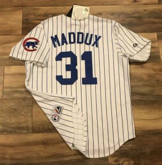 Chicago Cubs Greg Maddux 31 Vintage Majestic Mlb Baseball Jersey Mens Large Nwt