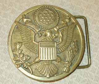 Vintage American Eagle Solid Brass Western Belt Buckle Baron Buckle Co.