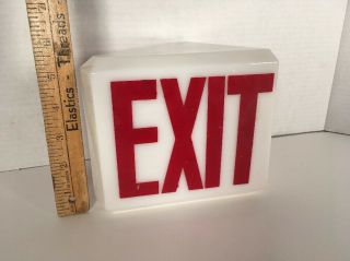 Vintage Double Sided Exit Milk Glass Sign Light Fixture Shade Art Deco Theatre