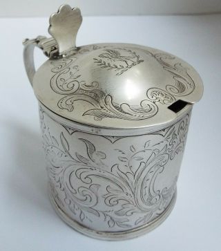 Handsome Large Heavy English Antique Georgian 1818 Sterling Silver Mustard Pot