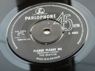 The Beatles 1963 Uk 45 Please Please Me 3rd Press Without 45 Prefix Ex,