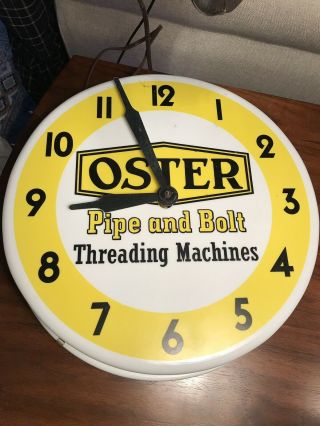 Vintage Oster Pipe And Bolt Threading Machines Lighted Clock