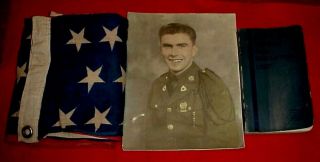 Vintage Ww2 Wwii Us Army 1st Division 26th Inf.  Reg.  Dis Photo Book Flag Grouping