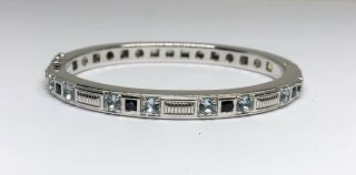 Judith Ripka Sterling Silver Sapphire & Blue Topaz Bracelet