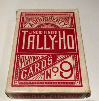 Vintage Tally - Ho No.  9 Playing Cards With Tax Stamp