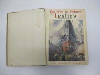 Antique 1918 Frank Leslies Illustrated Newspaper Bound Book Wwi War Photos