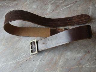 Vtg Old Ww2 Wwii Military German Wehrmacht Officer Luger P.  08 Leather Belt 50,  4 "