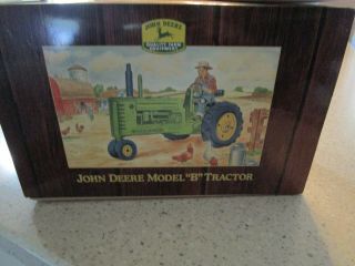Mib Franklin Classic Tin Collectibles John Deere Model " B " Tractor Wind Up