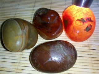 204 G Bonsai Suiseki - Natural Gobi Agate Eyes Stone - Rare Stunning Viewing H86
