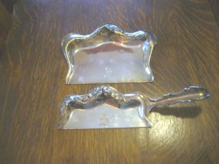 Simpson Hall Miller Sterling Silver Art Nouveau Crumber And Tray 2 Piece Set