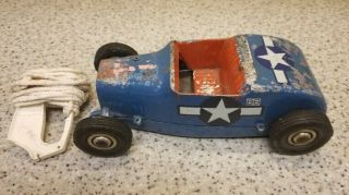 Vintage 1950’s All American Hot Rod Tether Red Race Car Toy Racer