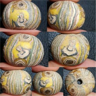 Old Rare Unique Mosaic Glass Lovely Bead With Many Faces 29