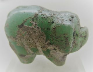 Old Agate Ancient Roman Style Green Stone Boar Figurine