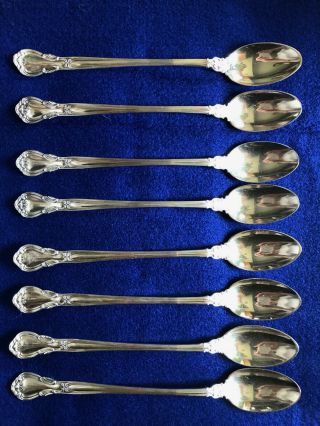 S21 Sterling Silver.  925 Gorham Chantilly 8 Ice Tea Spoons
