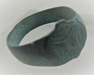 European Detector Finds Ancient Medieval Bronze Signet Ring Decorative Bezel