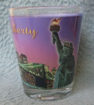 Statue Of Liberty Brooklyn Bridge York City Skyline Souvenir Shot Glass
