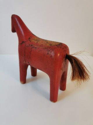 Antique Swedish Hand Made Dala Horse From Late 1800´s 8,  2 " High