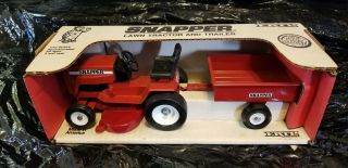 1988 Ertl Snapper Lawn Tractor W/trailer.  Die - Cast 1/12 Scale Old Stock