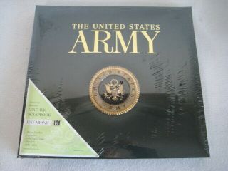 United States Army Leather Scrapbook Album Green 12x12 Pages