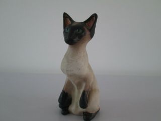 Studio Six 6 Seneshall Pottery Cat Sitting Siamese 4 " Tall Signed Cmj