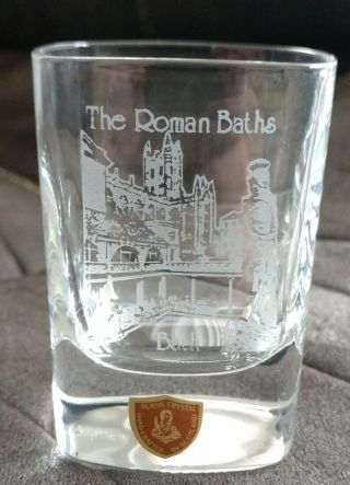 The Roman Baths Burns Crystal Hand Crafted In Scotland Etched Shot Glass Rare
