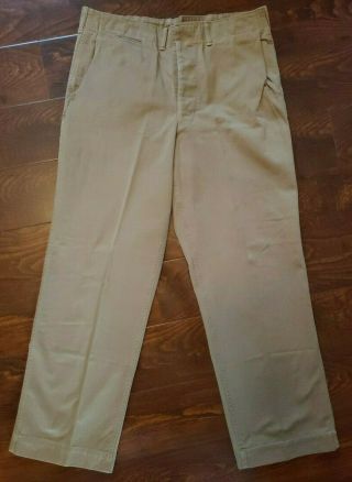 Vintage Ww Ii Usmc Khaki Uniform Trousers U.  S.  Marine Corps