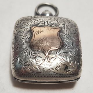 Antique Sterling Silver & 9ct Rose Gold Sovereign Case E.  J.  H Birmingham 1911