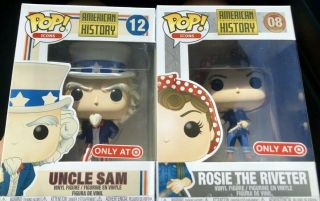 Funko Pop Uncle Sam And Rosie The Riveter Target Exclusives Set In Hand Ready
