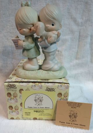 Precious Moments Puppy Love Is From Above Figurine 1987 106798