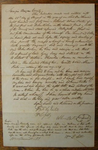1849 Land Grant Or Sell Morgan County Deed Document State Of Georgia