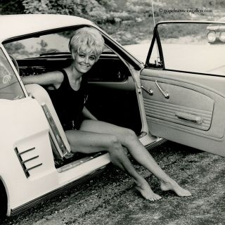 Bunny Yeager 1966 Linda Parks Pin Up Blonde In Mustang Girls Of Texas Photograph