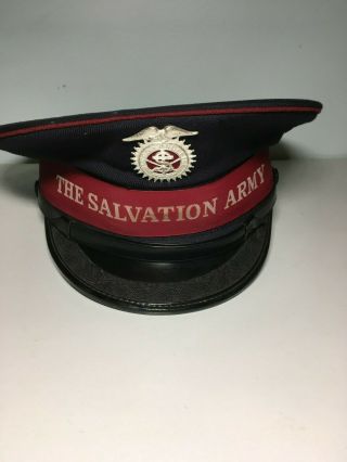 Salvation Army Cap/hat W/ Fire & Blood Badge Uniform Red Band