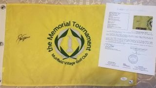 Jack Nicklaus Signed Vintage Memorial Flag Pga