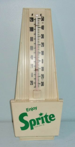 Vintage Enjoy Sprite Soda Advertising Large Plastic Thermometer