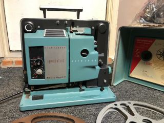 Vintage Bell & Howell 550 Autoload Filmosound 16mm Film Projector And Reels