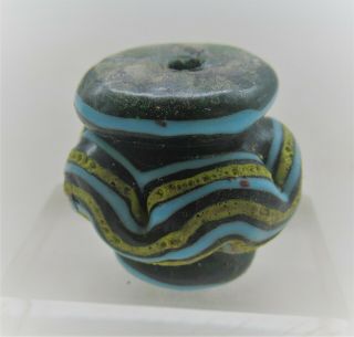 Ancient Phoenician Mosaic Glass Bead Pendant