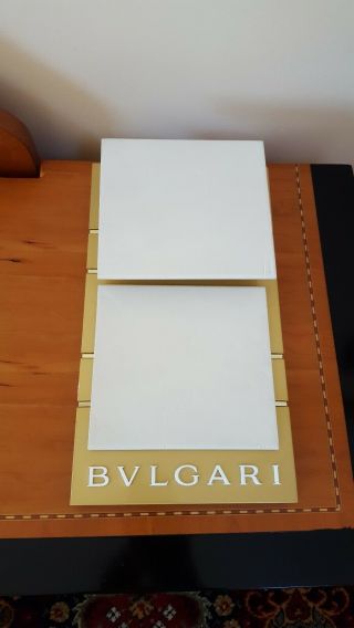 Bvlgari Sunglasses & Eyeglasses Logo Display.  Color Gold & White,  4 Lb 7 Oz