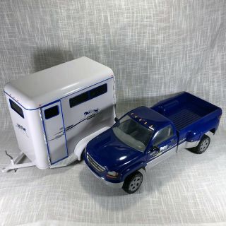 Vintage Breyer Traditional Series Blue Dually Pickup Truck And Horse Trailer
