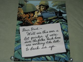 Wwii Workplace Motivational Poster By Chet Miller " Dear Dad "