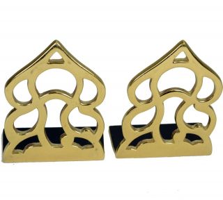 Vintage Monticello Solid Brass Bookends Pair Virginia Metalcrafters 1983
