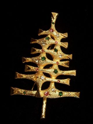 Rare Old Christmas Tree Pin - Signed Mylu