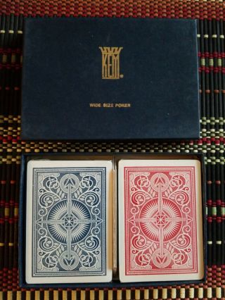 Vintage Kem " Arrow " Wide Size Poker Playing Cards,  Double Deck,  Nos