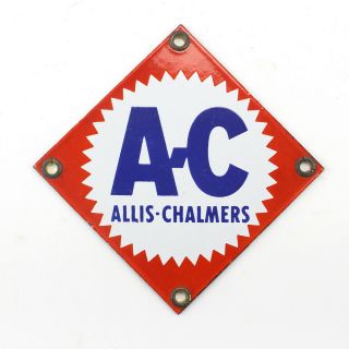 Vintage Porcelain Ac Allis - Chalmers 4x4 Sign