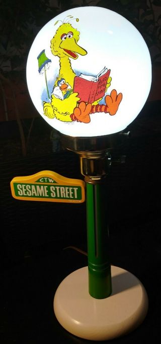 Vintage 1973 Sesame Street Big Bird Wood Table Desk Lamp -,